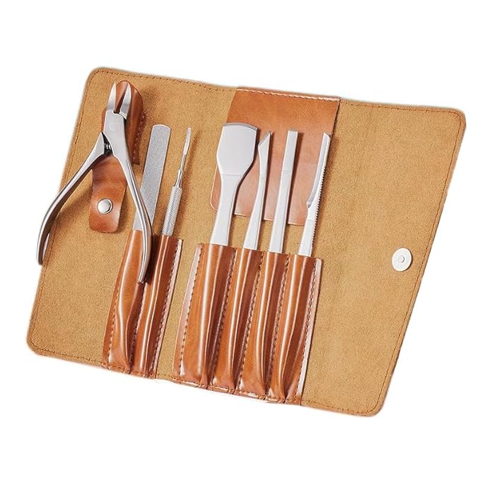 Ingrown Toenail Removal Kit Pedicure Set, 7 PCS Pedicure Knife Set Kit Foot Care Stainless Steel Nail Cleaner Pedicure Tools,Professional Foot Repair Kit for Dead Skin