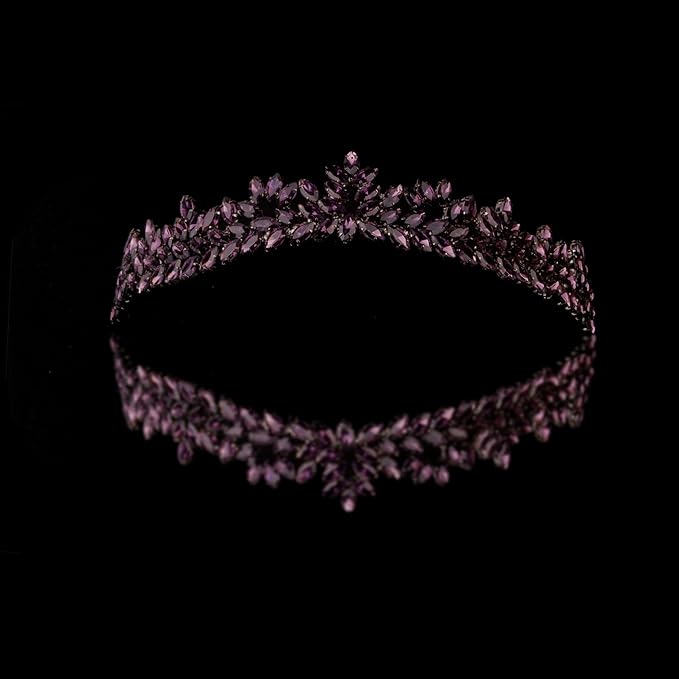Women's Tiara, Crown for Henna Wedding Party | Glitter Hair Accessories for Bridal Birthday Pageant Prom Halloween Costume Christmas, Halloween Princess Crowns | Dream Design - Purple