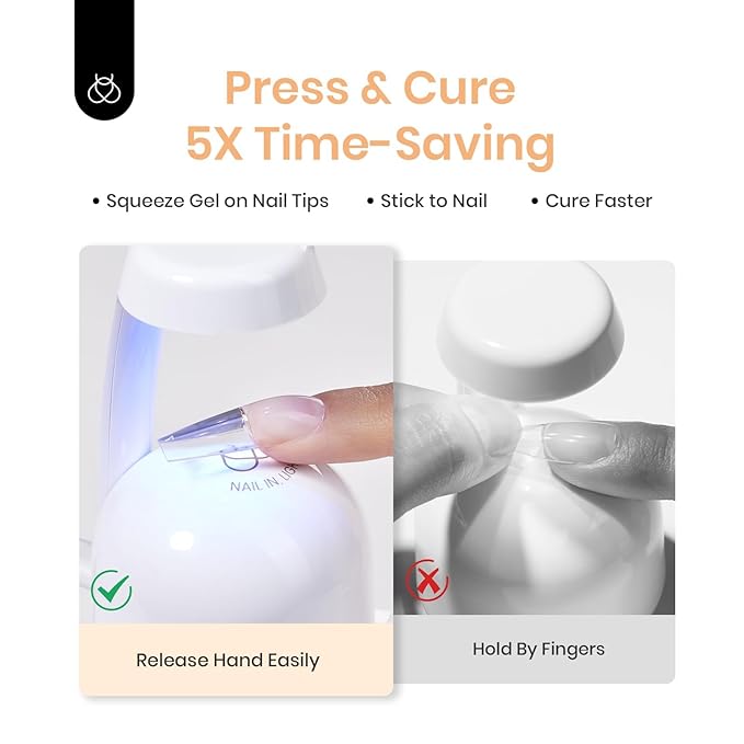 Beetles Nail Glue Gel 2Pcs*20g Tipex Solid Nail Glue Gel, Soft Nail Tips Gel Super Strong for Acrylic Nails Extension Fake Nails