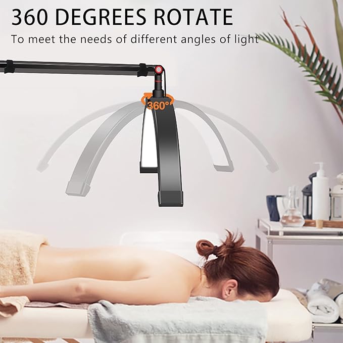 Desk Lash Light, Adjustable Brightness Half Moon Lamp, Adjustable Height Lash Lamp for Eyelash Extensions, Tattoo Artists & Nail Tech, 16in