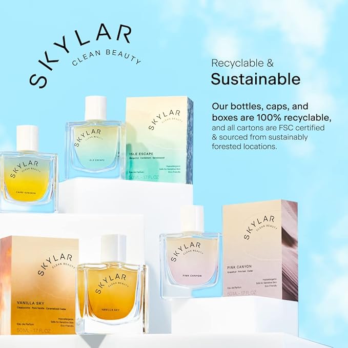 Skylar Vanilla Sky Eau de Parfum -Hypoallergenic & Clean Perfume for Women & Men, Vegan & Safe for Sensitive Skin-Notes of Cappuccino, Vanilla & Caramelized Cedar - 10mL /0.33 Fl oz