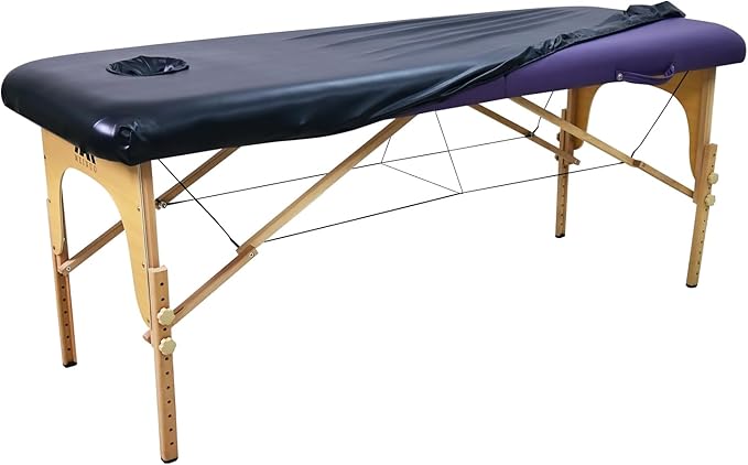 32 Inches Wide Massage Table Cover with Face Breath Hole|100% PU Massage Table Cover Protector|Wipeable, Reusable & Waterproof Vinyl Massage Table Cover for Square Massage Tables