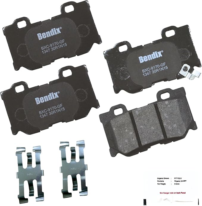 Bendix Priority1 CFC1347 Ceramic Rear Brake Pads for Select Models INFINITI FX50, G37, M37, M56, Q50, Q60, Q70, Q70L, QX70, Nissan 370Z, Z