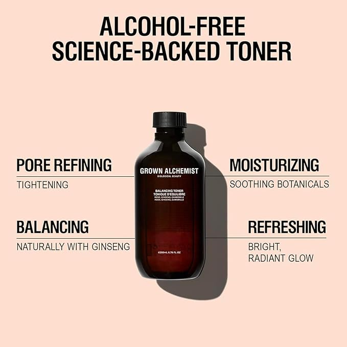 Grown Alchemist Balancing Toner- Rose, Ginseng, Chamomile, (200ml / 6.76oz)