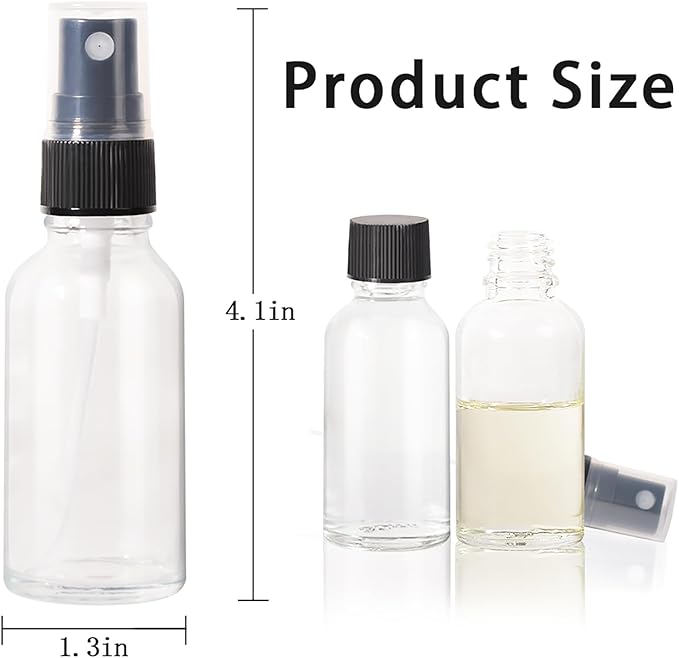 1oz Spray Bottles,Refillable Empty Glass Bottle with Small Fine Mist for Hair,Essential Oil,Plants, Cleaning Solutions(48 Pack)