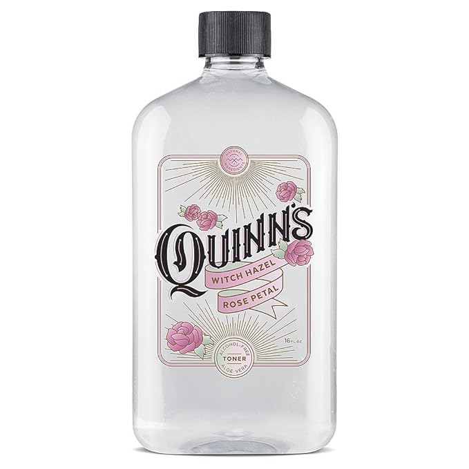Quinn's Pure Castile Organic Peppermint Liquid Soap 32 oz Alcohol Free Rose Witch Hazel with Aloe Vera 16oz