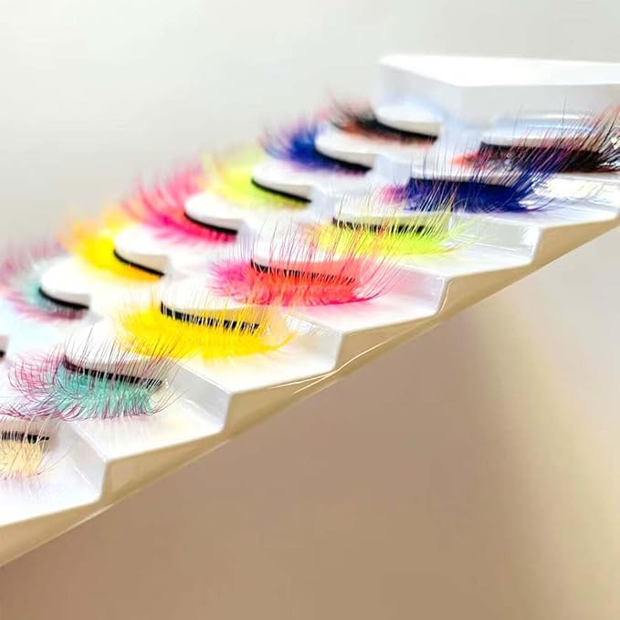 Sunniess Ombre Colored Lashes Cateye Eyelashes Fluffy Wispy Fake Lashes for Halloweens Cosplay Party Stage Make up Faux Mink False Eyelashes 7 Pairs (7ce-00)