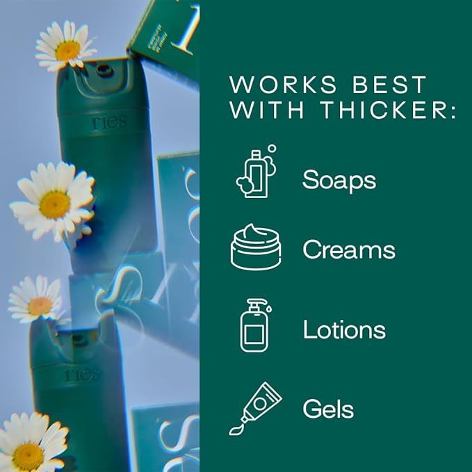 Starter Set Toiletry Travel Bottles – Set of 3 (1.7oz) Airless Pump Containers for Shampoo, Conditioner, Body, Face – Leak-Proof, TSA-Approved, Dishwasher Safe- (Escapade Green)