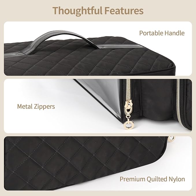 Nail Polish Organizer, Nail Polish Storage Holds 50-70 Bottles & Nail Lamp, Portable Travel Nail Kit Storage Carrying Case Fits Nail Suppiles, Gift for Manicurist, Grils (Black)