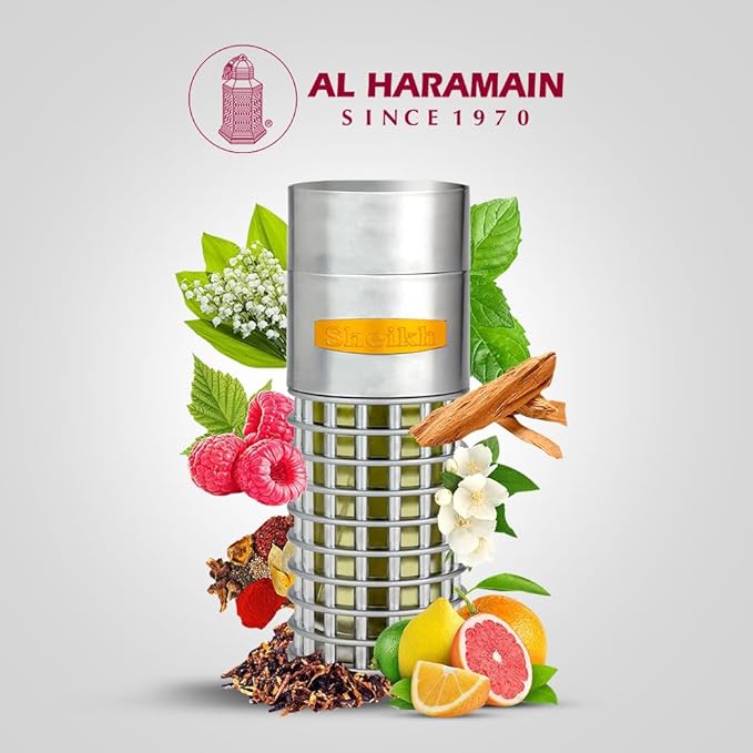 Al Haramain Sheikh - Cologne for Men - Long Lasting Perfume - Arabian Perfume for Men - Arabic Men's Cologne - Floral and Woody Fragrance - 2.9 oz