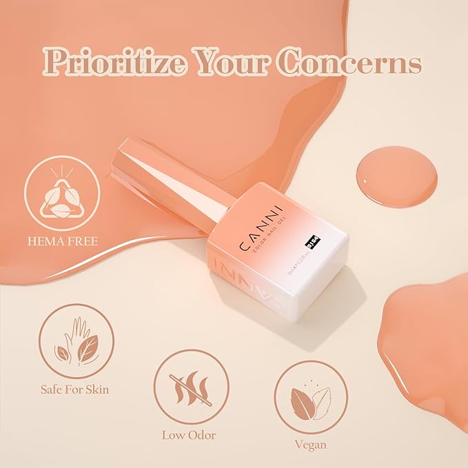 CANNI Jelly Gel Nail Polish Set, 6 Colors 9ML Nail Sheer Light Pink Transparent Milky White Gel Nail Polish Soak Off Uv LED Lamp Nail Art Design Manicure Salon for Women