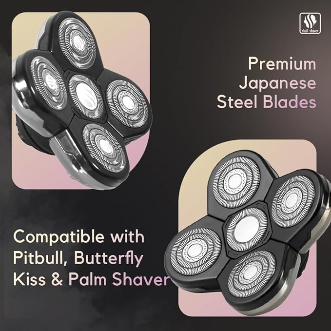 Skull Shaver Baron Replacement Shaver Head Blade Electric Razor Wet & Dry Compatible with All Pitbull, Palm & Butterfly Kiss shavers