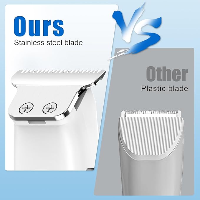 SweetLF Hair Clippers, Silent Cordless Hair Trimmer, Mini Hair Cutting Kit with 3 Guide Combs, USB Rechargeable, Portable, White