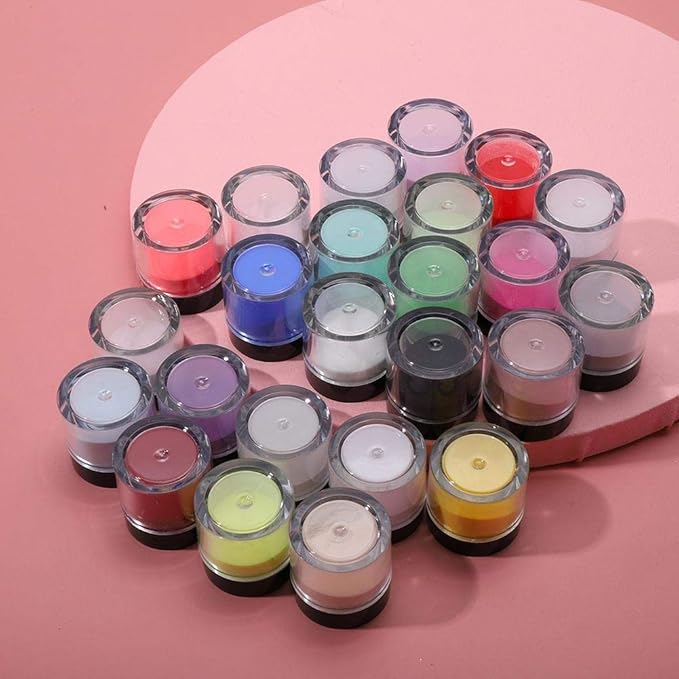 Acrylic Powder, Nail Acrylic Powder Set, Crystal Nail Art Tips Decoration Builder Acrylic Manicure Accessories for Nail Salon and Home(24 Colors)
