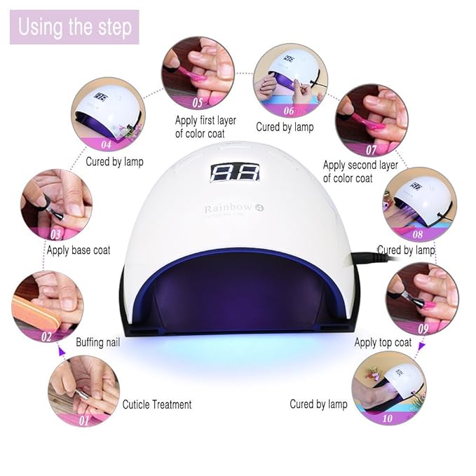 FILFEEL 48W LED Nail Dryer Lamp, Machine Nail Art Tools for Nail Gel Polish Curing with Smart Sensor Manicure Pedicure Tool(US Plug)