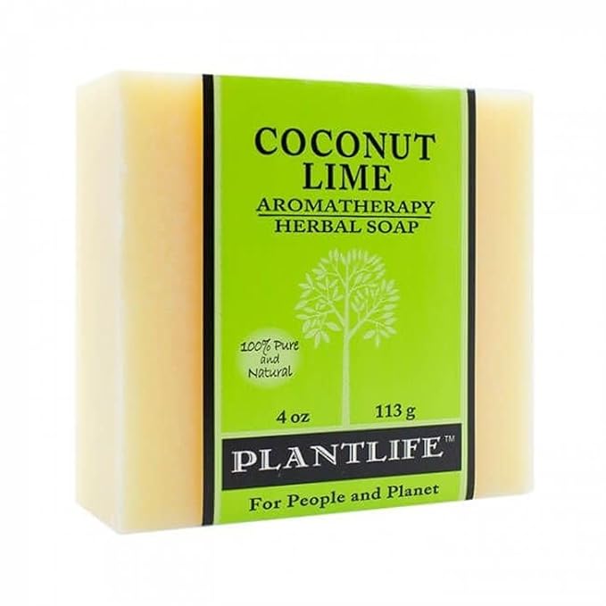 Plantlife Coconut Lime Bar Soap - Moisturizing and Soothing Soap for Your Skin - Hand Crafted Using Plant-Based Ingredients - Made in California 4oz Bar