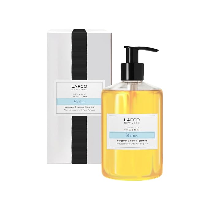 LAFCO New York Liquid Soap, Marine - 12 oz - Regenerates, Protects & Moisturizes - All Skin Types - Hypoallergenic, Synthetic Free & Cruelty Free - Made in Italy