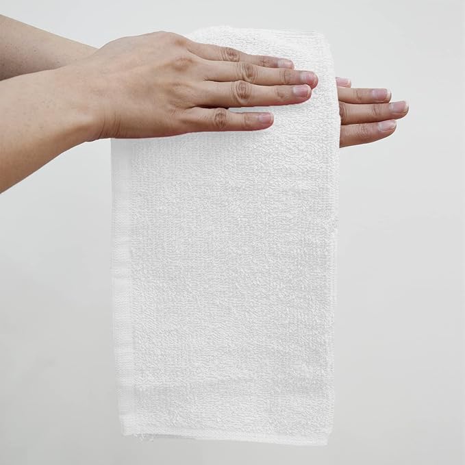 DAN RIVER 100% Cotton Washcloths 24 Pack Premium Quality Face and Body Cloth, Quick Dry Essential Towels for Bathroom, Hand, Kitchen & Cleaning, Baby Washcloths | 12X12 in | 400 GSM | White