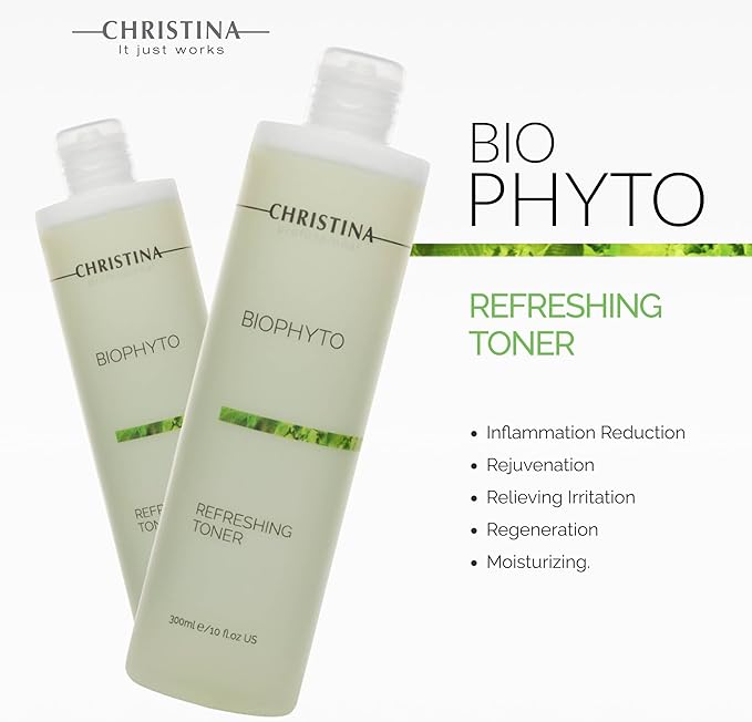 Christina Bio Phyto Facial Toner | Gentle Cleansing Toner for Face | Eye Area Friendly Facewash | Optimal Consumption Packaging | Skin Regeneration, Irritation Relief, and Moisturization 300ml