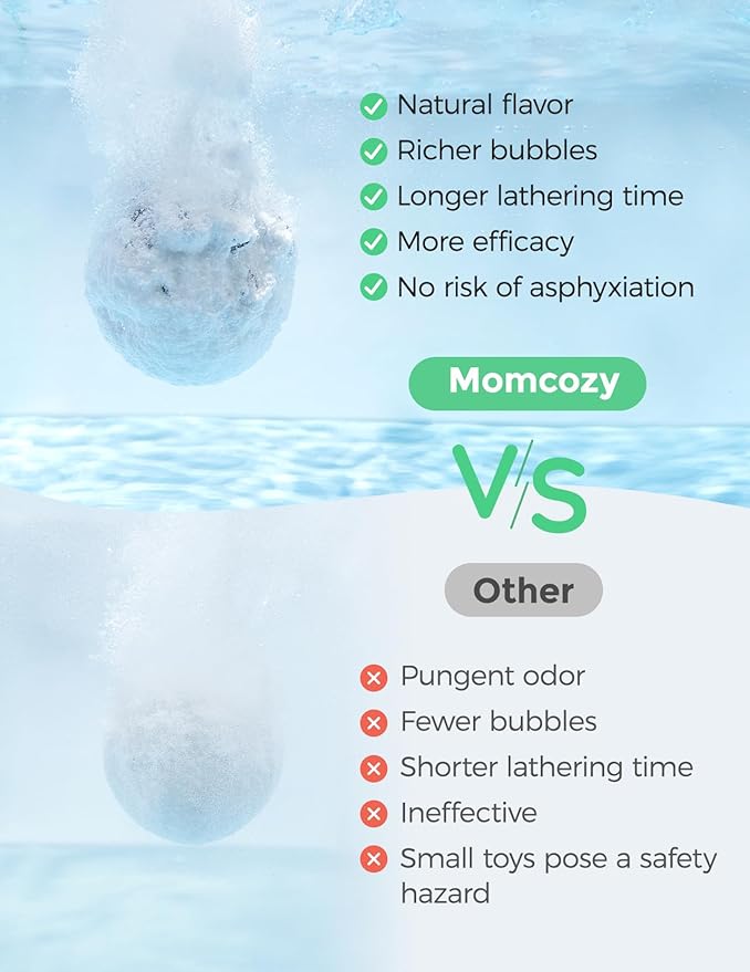 Momcozy Natural&Organic Essential Oil Bath Bombs,14 Pcs Bubble Bath Fizzy Balls with Cute Panda Animal Shapes,Bath Bombs Gift Set for Kids Girls Boys Toddler,Ideal Gift for Easter Egg,Bath Bomb Kit