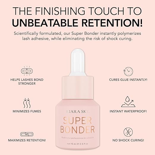 KIARA SKY LASH Super Bonder for Eyelash Extensions with Special Dropper | Glue Accelerator | Speed Up Drying Time | Increase Adhesive Bonding Power | Professional Use Only 15ml NOT A Glue