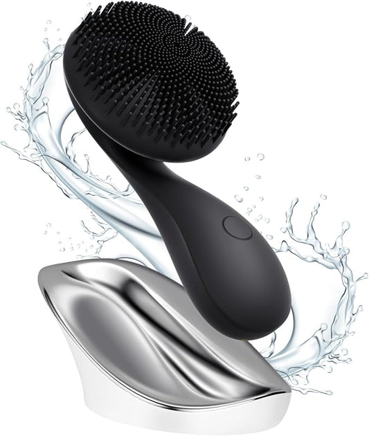 2 in 1 Facial Cleansing Brush,Rotating Magnetic Beads & Massage Cleaning Silicone Face Scrubber，Waterproof and Rechargeable Face Scrub Brush