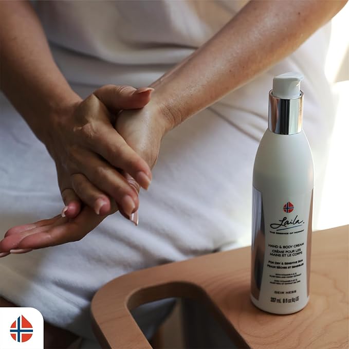 Geir Ness Laila Hand & Body Cream - Skin Moisturizing and Nourishing Formula for Soft and Smooth Hands - Vitamin A & E, Aloe Vera and Honey Extract