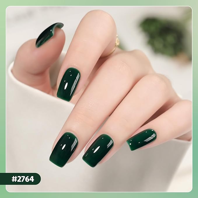 GAOY 23 Pcs Gel Polish Kit, Green Glitter Colors All Seasons Gel Nail Polish Set with Glossy & Matte Top Coat and Base Coat for Nail Art Home DIY