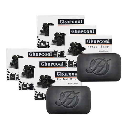 Charcoal Herbal Soap | Pack of 6 of 5oz soap Bar | Ideal for Men and Women, Soothing and Nourishing Soap for Moisturization