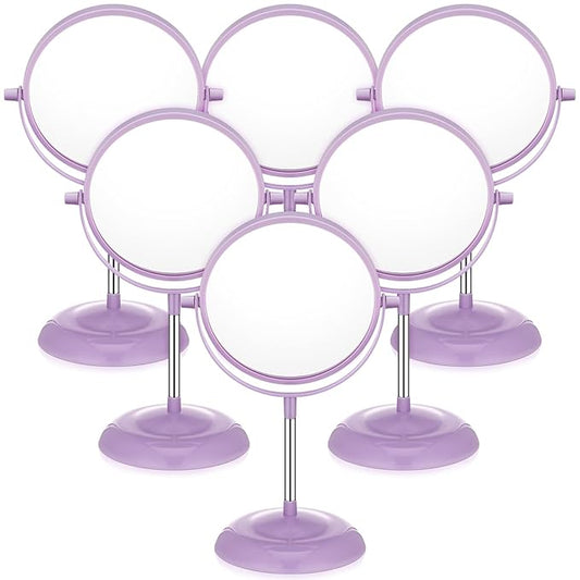 6 Pcs Spa Party Mirror Spa Party Supplies Sleepover Accessory Favors Makeup Mirror for Sleepover Slumber Birthday Favors Gift(Purple)