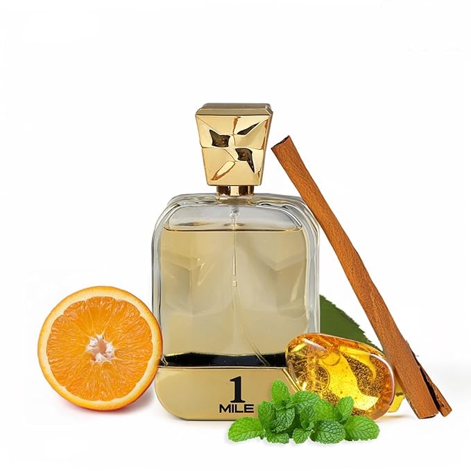 Jean Rish 1 Mile Pour Homme Eau De Toilette - Perfume for Men (3.4 Fl Oz / 100ml) with Blood Mandarin, Mint & Amber Notes - Long Lasting and Luxury Fragrance