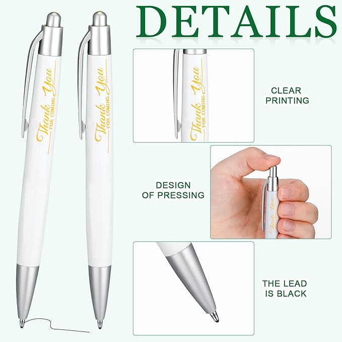 50 Set Bulk Thank You Combo Gifts Include Lip Balms Appreciation Ballpoint Pen Thank You Card Organza Drawstring Gift Bag Pouch for Wedding Parties Baby Shower Favors, Eucalyptus Leaves Style