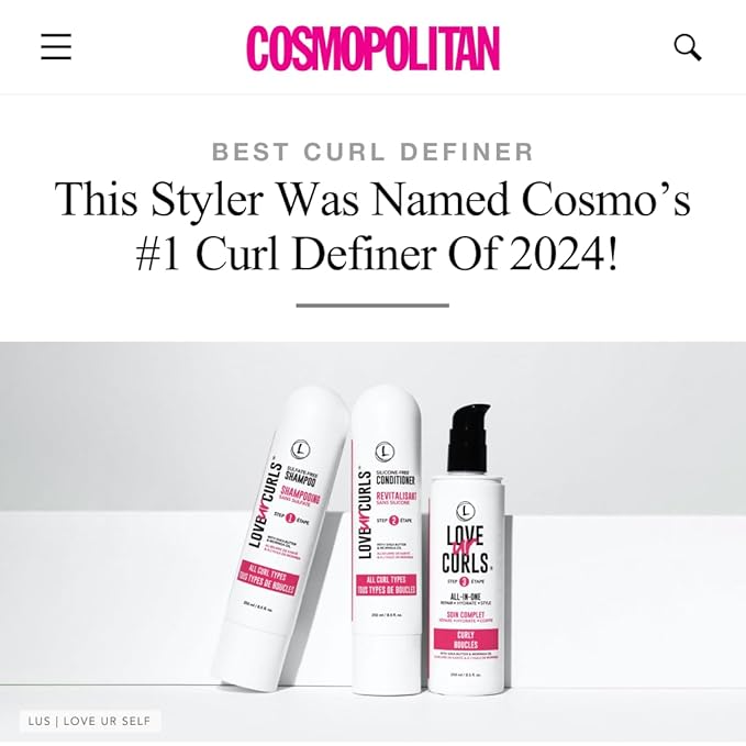 Love Ur Curls - Shampoo & Conditioner Set with All in One Curl Cream Styler for Kinky & Coily Hair, 3 Step System for Repair and Moisturizing