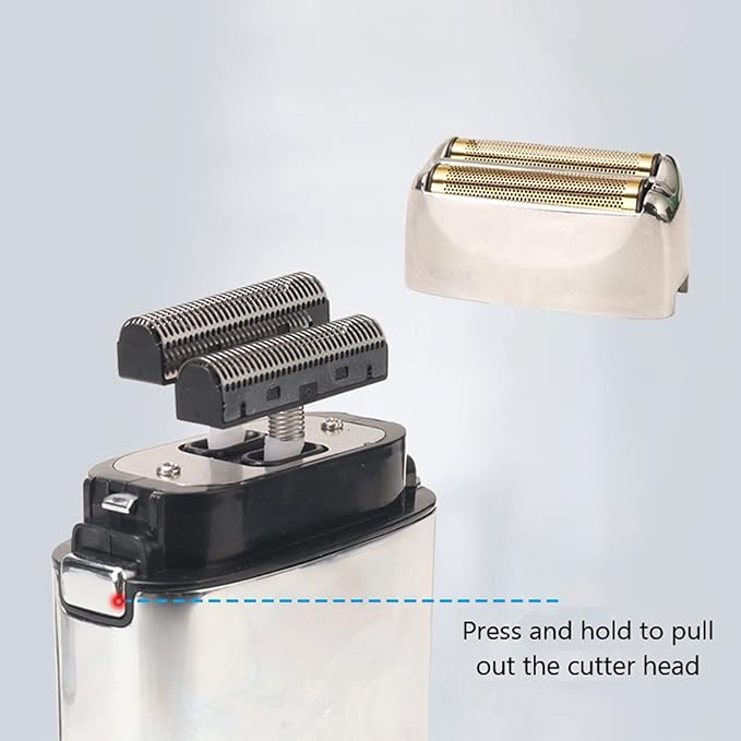 KEMEI Electric Razors for Men, Professional Cordless All Metal Electric Razor, Lithium Titanium Razors, USB Rechargeable Facial Beard Trimmer (TX1 Silver)