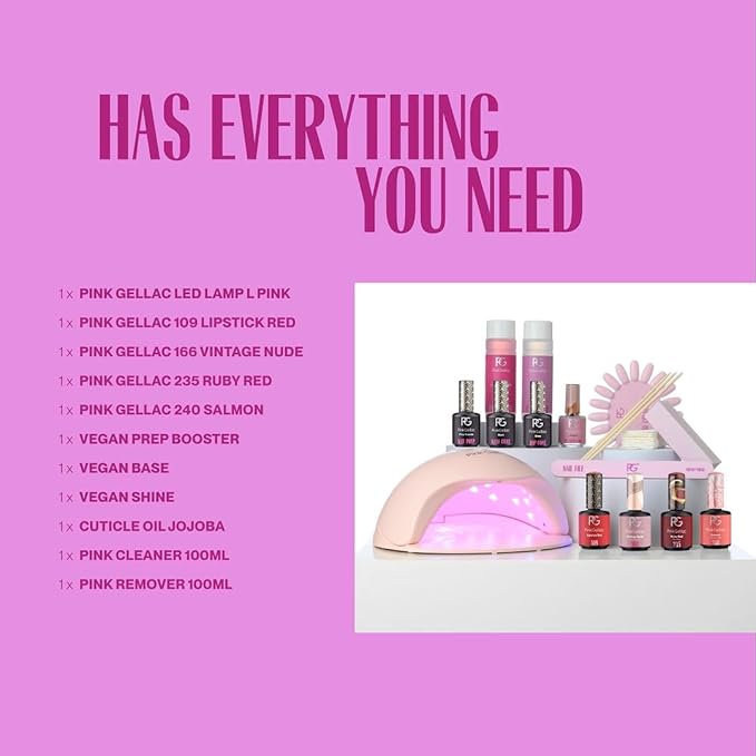 Gel Polish Set with UV/LED Lamp - 16 Colors, Gel Base & Top Coat - Beginner Kit