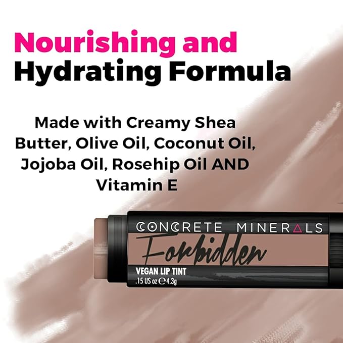 Concrete Minerals Lip Tints, Nourishing Formula With High Color Payout, Longwear, Cooling Sensation Of Peppermint, 100% Vegan and Cruelty Free, Handmade in USA, 0.6 Ounce Total (Smoke & Mirrors)