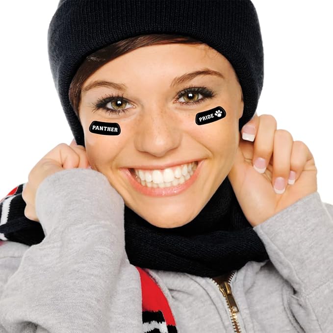 Anderson's Panther Pride and Paw EyeBlacks, 12 Pairs per Package, School Spirit, Spirit Gear, Sports Fan Gear, Football Cheerleader Accessories, Homecoming