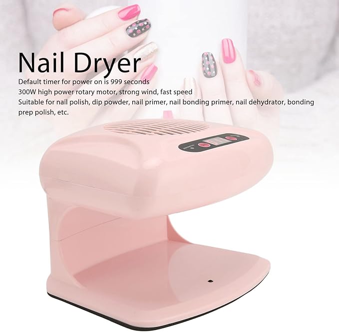 Air Nail Dryer, 300W Nail Fan Blower Dryer Machine with Automatic Sensor Warm and Cool Wind for Both Hands and Feet, Manicure Drying Tool for Regular Nail Polish, Home Salon