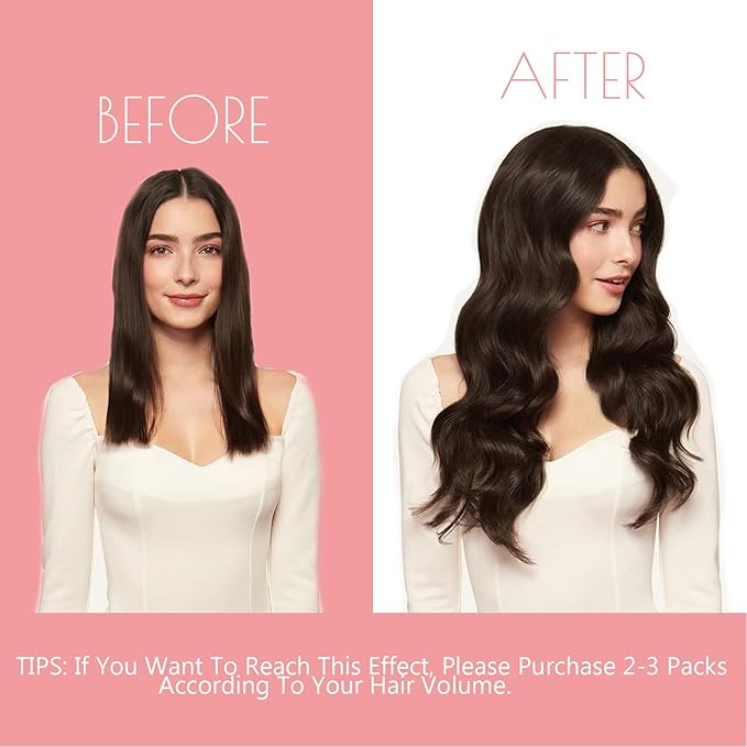 Loxxy Seamless Hair Extensions Clip in Human Hair 22inch Darkest Brown 100% Remy Natural Thick Hair Silky Straight Ultra-Invisible Tape Clip Hair Extensions 110gram #2