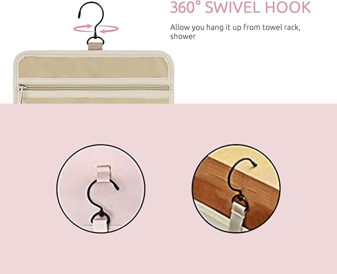 2 Psc Bag Of Free Disassembly Combination Large Travel Toiletry Bag With Makeup Bag,Dry & Wet Separation,Travel Organizer with Hanging Hook For Full-Sized Containers,Shampoo,Accessories,Toiletries