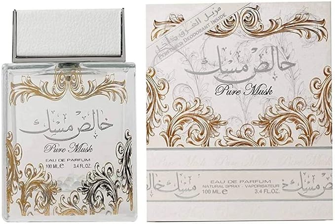 Lattafa Perfumes Pure Musk 2 Piece Set for Unisex (3.4 Ounce Eau de Parfum Spray + 1.7 Ounce Perfumed Body Spray)