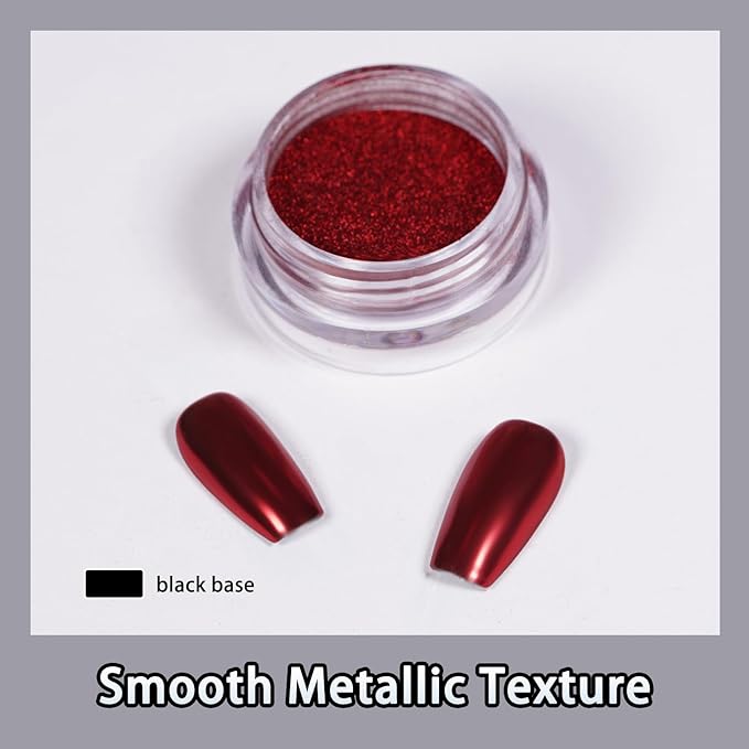 6 Color Set 0.5g/Jar Chrome Nail Powder Rubbing Mirror Pigment Dust for Manicure Nail Art Decoration Red Blue Bronze Rose Gold Cyan Purple Metallic Glitter (TA 6 Pcs Set-04)