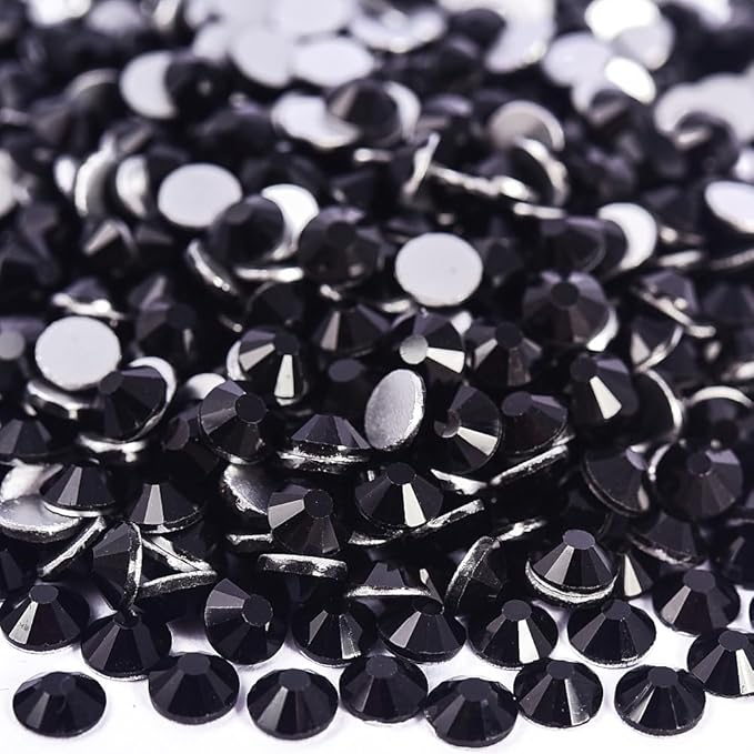 Blinginbox Flatback Rhinestones Bulk,14400pcs Crystal Round Loose Gemstones Glass Rhinestones for Crafts Makeup Nail Art Clothes Shoes DIY Decorations(SS10,2.7-2.9mm,Black)