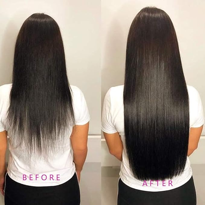 Clip In Extensions Human Hair,Lace Edge Double Weft 70g 7pcs Human Hair Clip In Extensions 18Inch #1B Natural Black Remy Hair