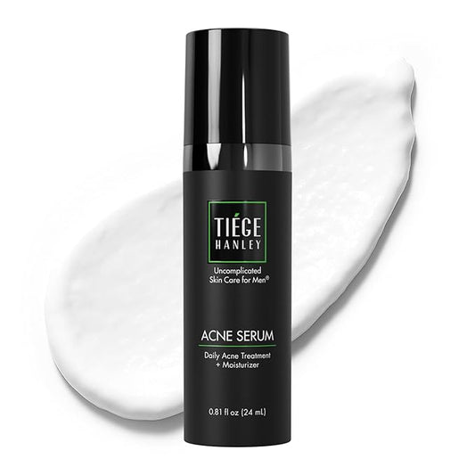 Tiege Hanley Mens Acne Serum for Face - Lightweight Facial Acne Serum with Salicylic Acid, Granactive Complex & Tea Tree Oil for Blackheads, Open Pores & Redness - Moisturizer for Oily Skin