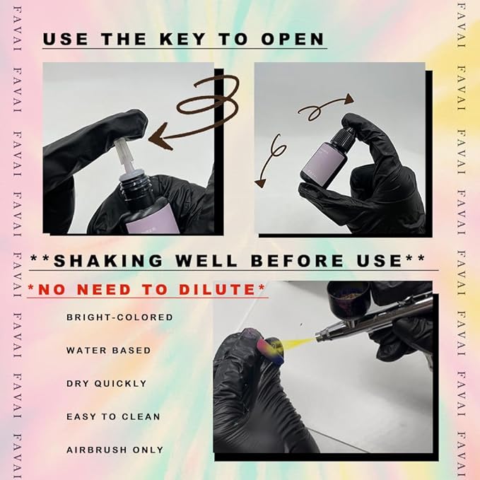 FAVAI ICE Collection (#I) 12 Colors Airbrush Gel Nail Polish Air Gel Set - 12 Crystal Translucent Colors for Stunning Nail Art 12 * 10ml