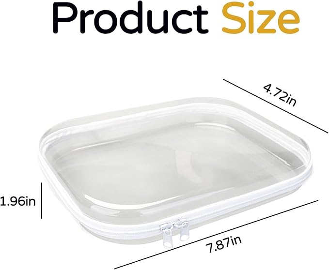 3PCS Zippered Transparent Cases for Snacks,Portable Waterproof Cosmetic Bag with Zipper,Clear Hard Shell Zipper Case for Cosmetic Storage, Putting Snacks, Pencil Case