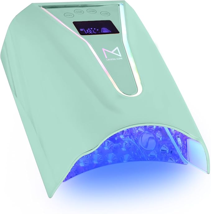M - Crystal Cure 128W UV/LED Nail Lamp | Fast Curing with 45 Powerful LEDs | Cordless, Rechargeable, Auto Sensor |Gift Mom Professional Gel Nail Dryer for Manicures & Pedicures (Teal)