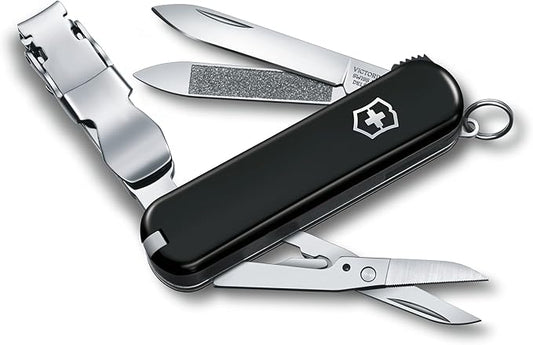 Victorinox Nail Clip 580, 8 Functions, Swiss Made Multi-Tool with Nail File, Nail Cleaner and Small Blade - Black