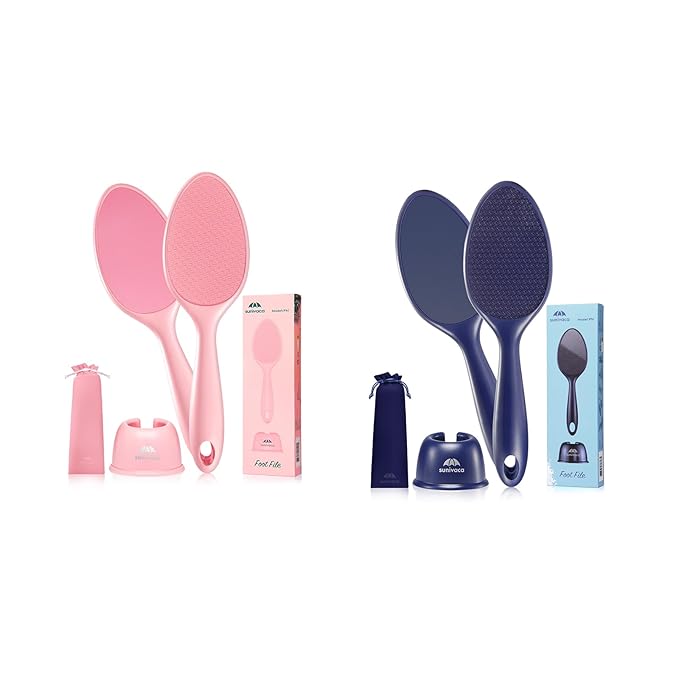 Glass Foot File Bundle 2 Sided Coarse & Fine Pink and Navy